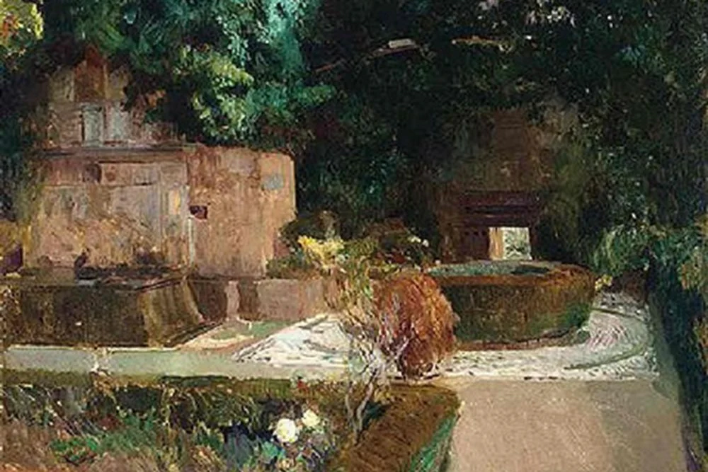 Jardín de los Adarves, Alhambra de Granada, obra realizada por Joaquín Sorolla en 1910