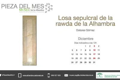 Pieza del Mes de diciembre de 2016: Losa sepulcral de la Rawda de la Alhambra