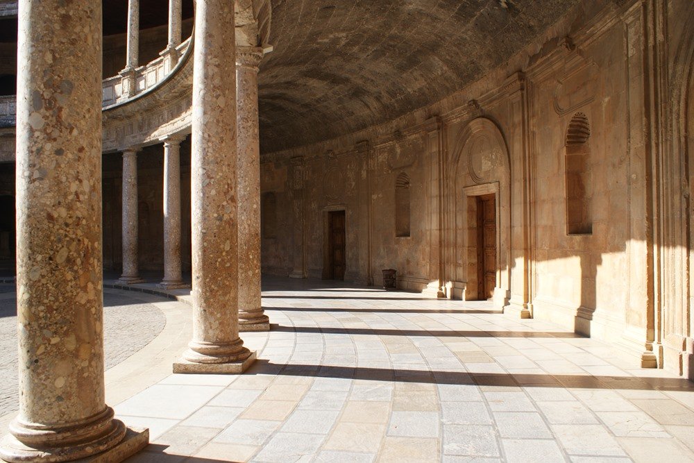 Primera planta del Palacio de Carlos V, donde se encuentra el Museo de la Alhambra