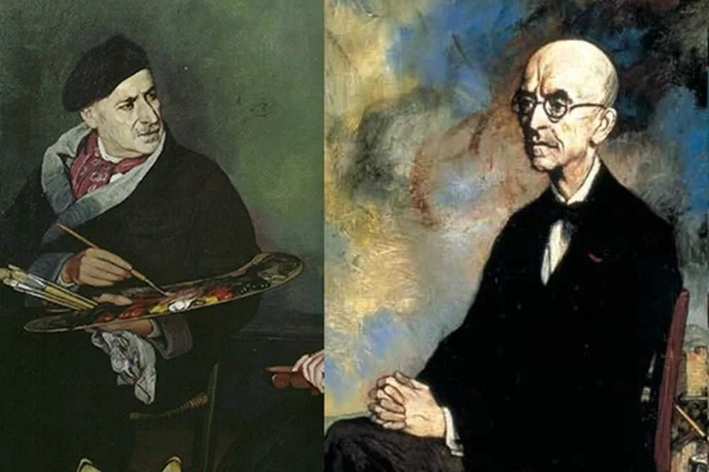 Retratos de Ignacio Zuloaga y Manuel de Falla. Ambos realizados por el pintor (foto: hoyesarte.com)